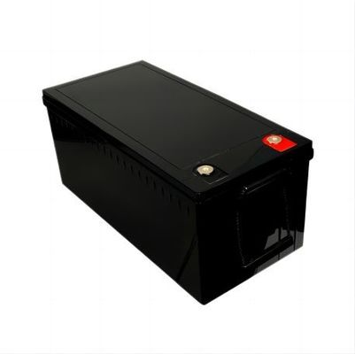 เป็นมิตรกับสิ่งแวดล้อมกำลังขับสูง 12.8V 220AH Matt Black พร้อม BYD Cell LifeP04 แบตเตอรี่ลิเธียมสำหรับ RV