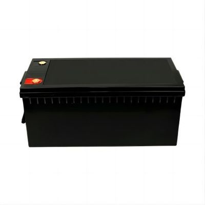 เป็นมิตรกับสิ่งแวดล้อมกำลังขับสูง 12.8V 220AH Matt Black พร้อม BYD Cell LifeP04 แบตเตอรี่ลิเธียมสำหรับ RV