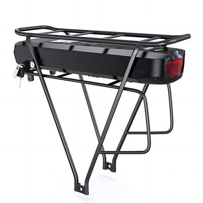 10S4P 36V / 48V แบตเตอรี่จักรยานไฟฟ้าลิเธียมสีดำชุดหางหลังหาง 10.4AH