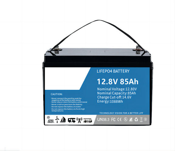 เป็นมิตรกับสิ่งแวดล้อมประสิทธิภาพสูง 12.8V 85AH SLA เปลี่ยน LifeP04 แบตเตอรี่ลิเธียมที่สร้างขึ้นใน BMS สำหรับไฟพลังงานแสงอาทิตย์