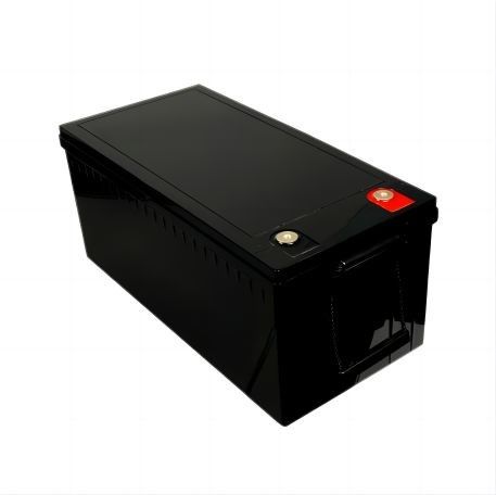 เป็นมิตรกับสิ่งแวดล้อมกำลังขับสูง 12.8V 220AH Matt Black พร้อม BYD Cell LifeP04 แบตเตอรี่ลิเธียมสำหรับ RV
